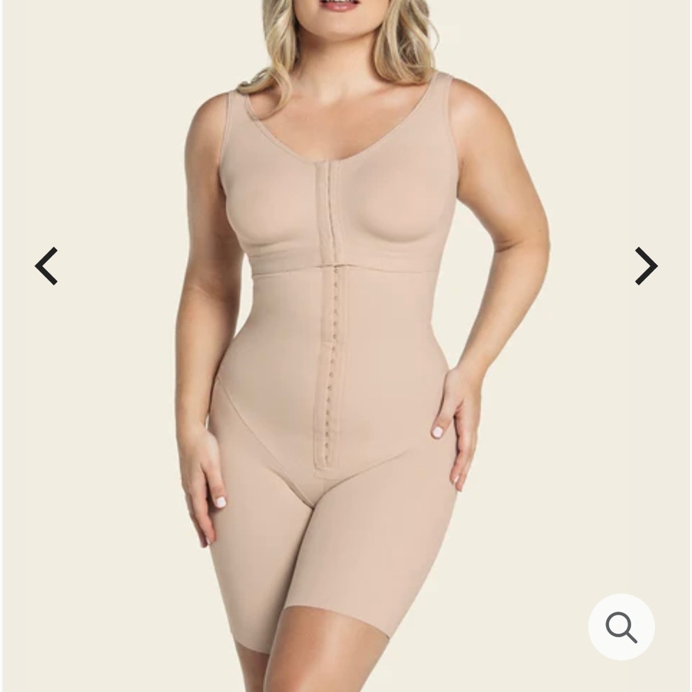 Leonisa Sculpting Body Shaper with Built-in Back Support Bra in nude